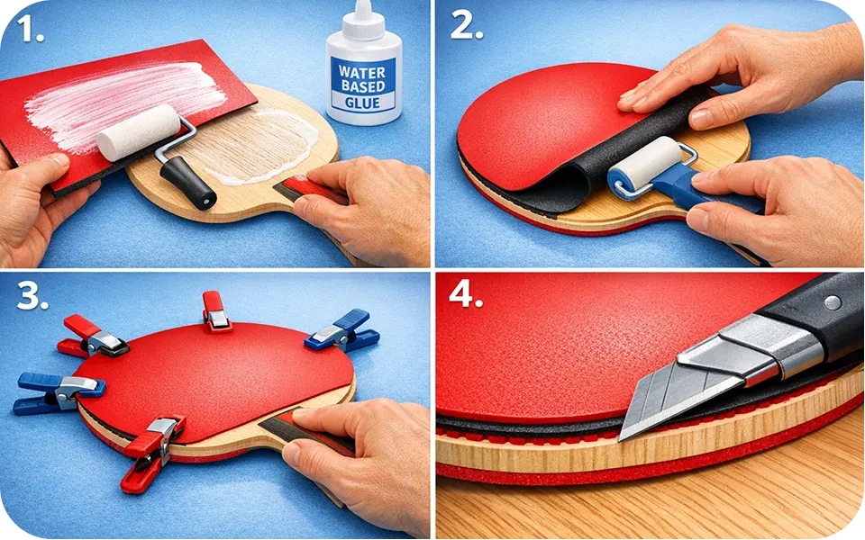 رویه راکت پینگ پنگ را با چه چسبی بچسبانیم